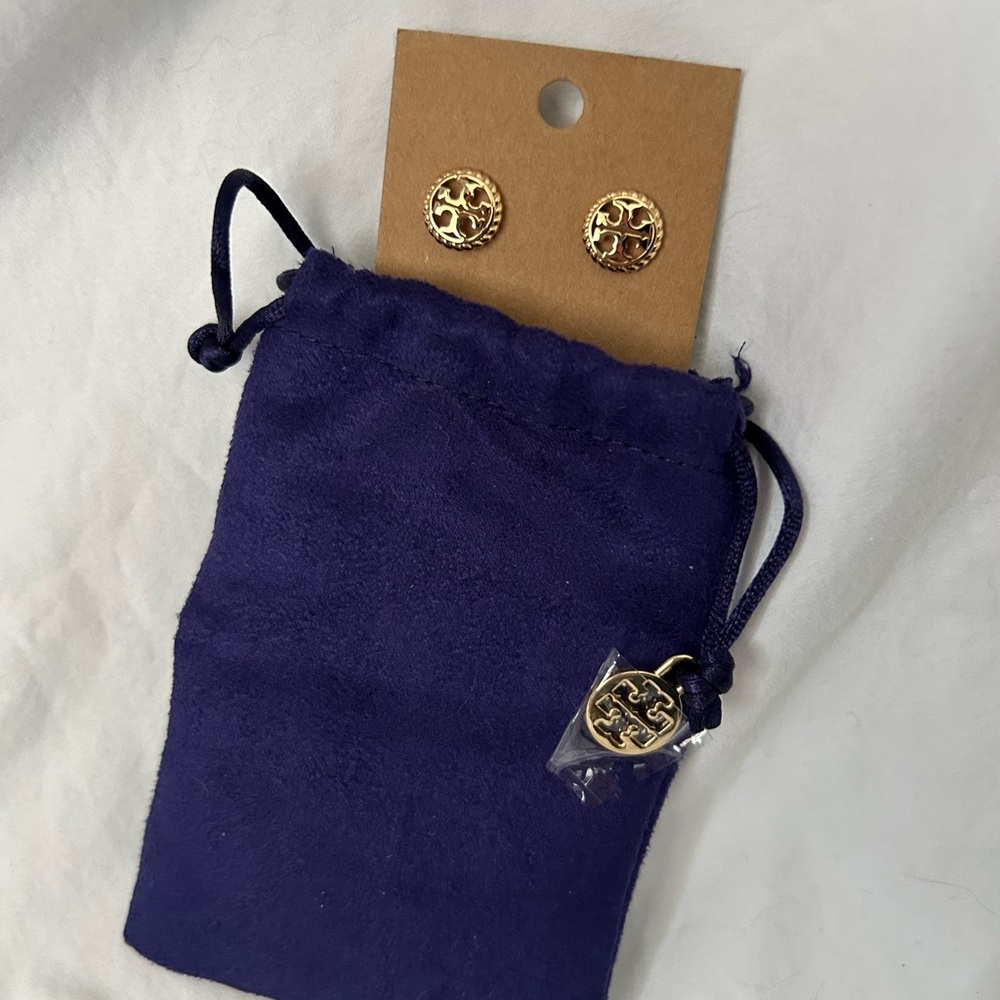 Tory Birch earrings   New in pouch - Picture 4 of 6